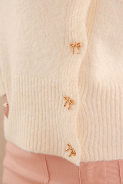 Totally Smitten Cardigan-Cream