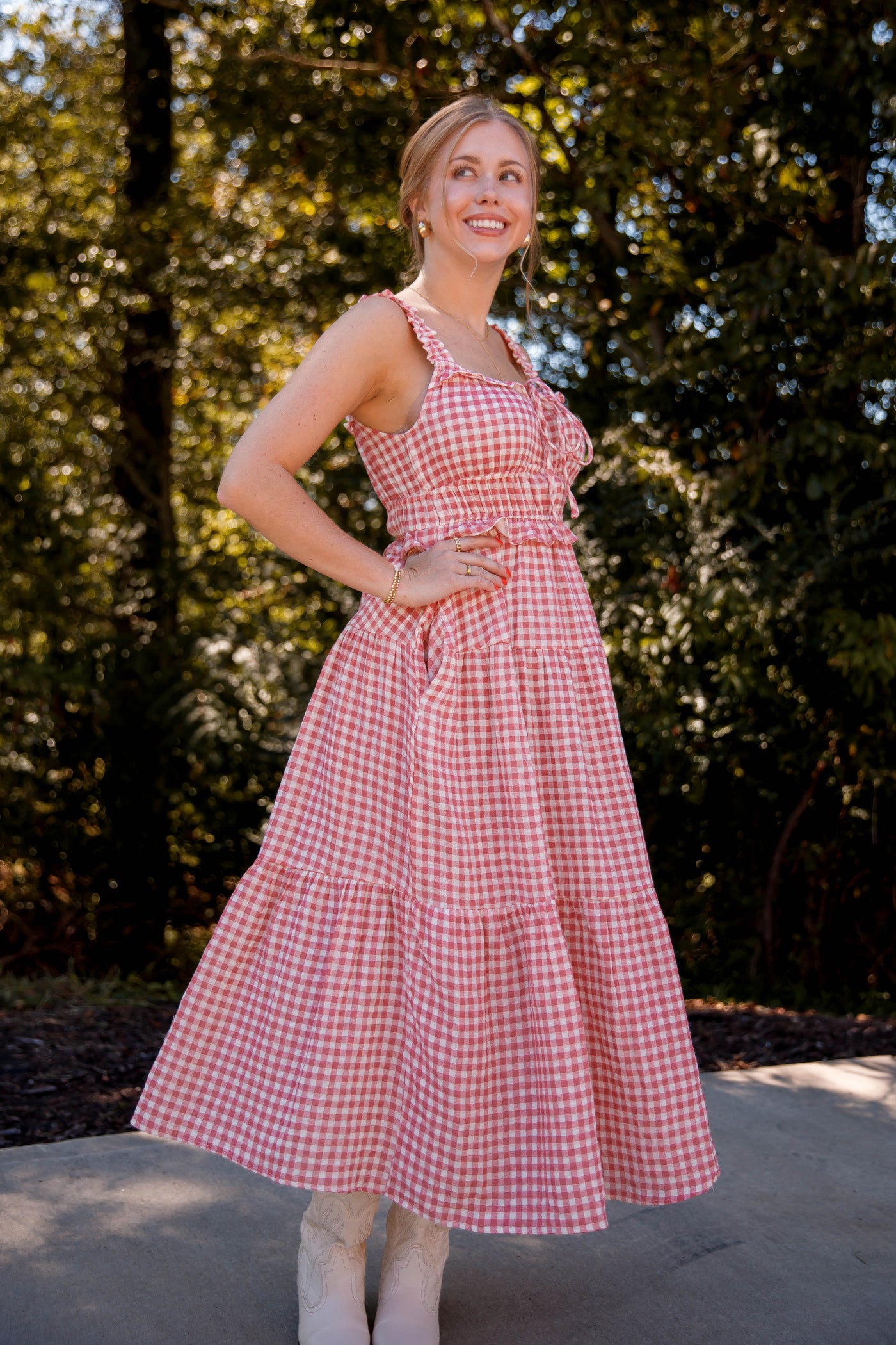Pink and White Gingham Maxi Dress- Women's Gingham Dresses- Preppy Dresses for Women Large Pink and White Gingham Maxi Dress- Women's Gingham Dresses- Preppy Dresses for Women Large