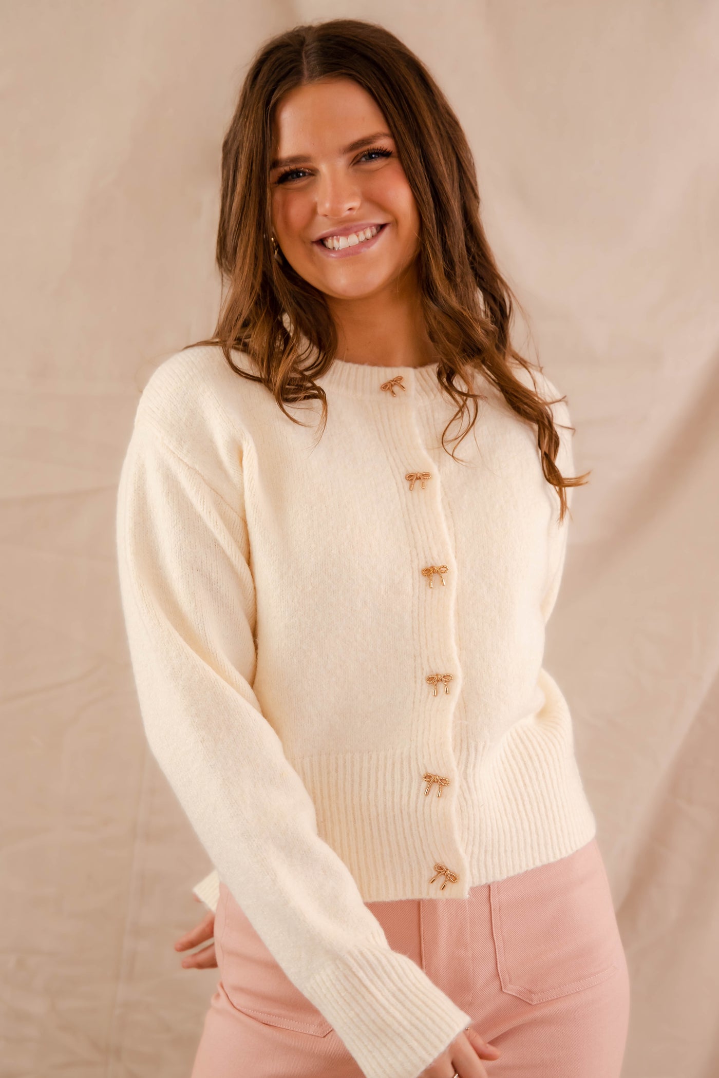 Totally Smitten Cardigan-Cream