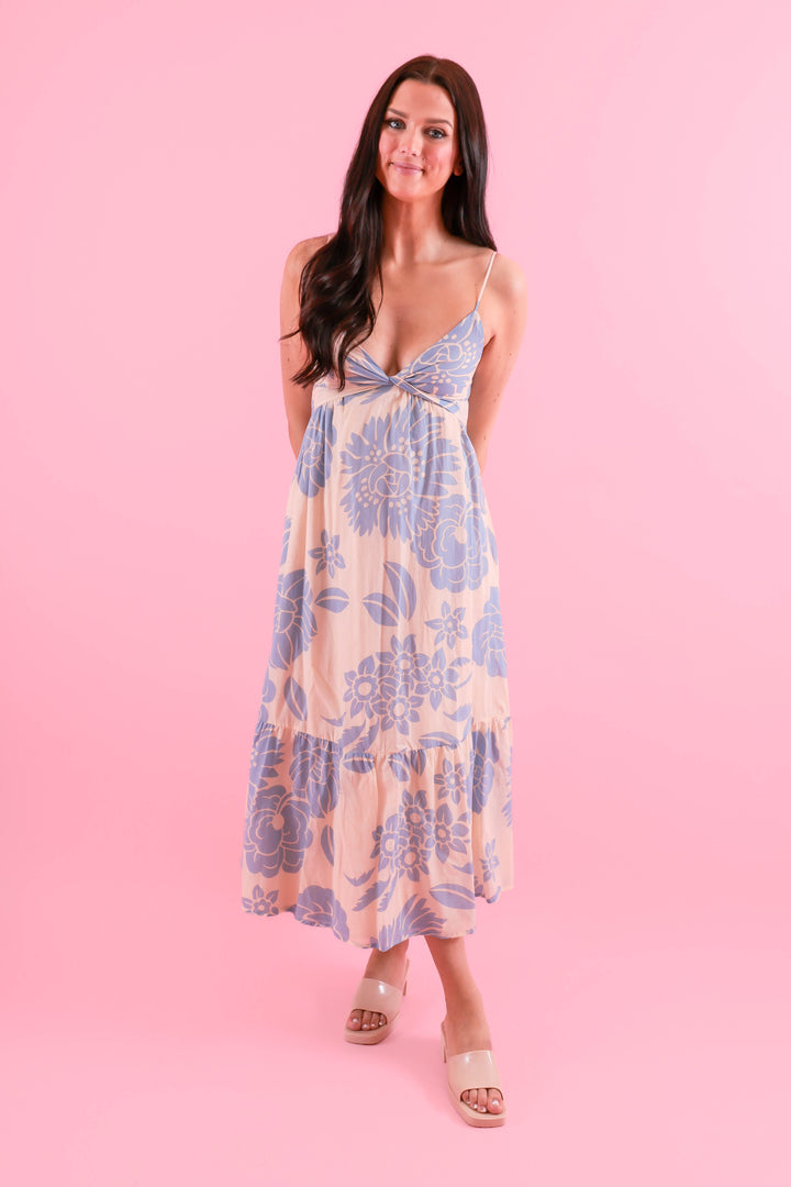 laguna midi dress Women's Vacation Dresses- Tropical Print Dress Small