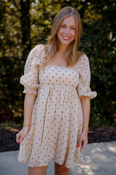 Women's Polka Dot Dress- Women's Babydoll Style Dress- Storia Polka Dot Dress