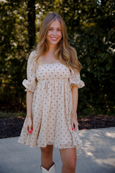 Women's Polka Dot Dress- Women's Babydoll Style Dress- Storia Polka Dot Dress