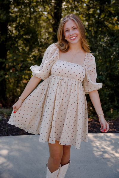Women's Polka Dot Dress- Women's Babydoll Style Dress- Storia Polka Dot Dress