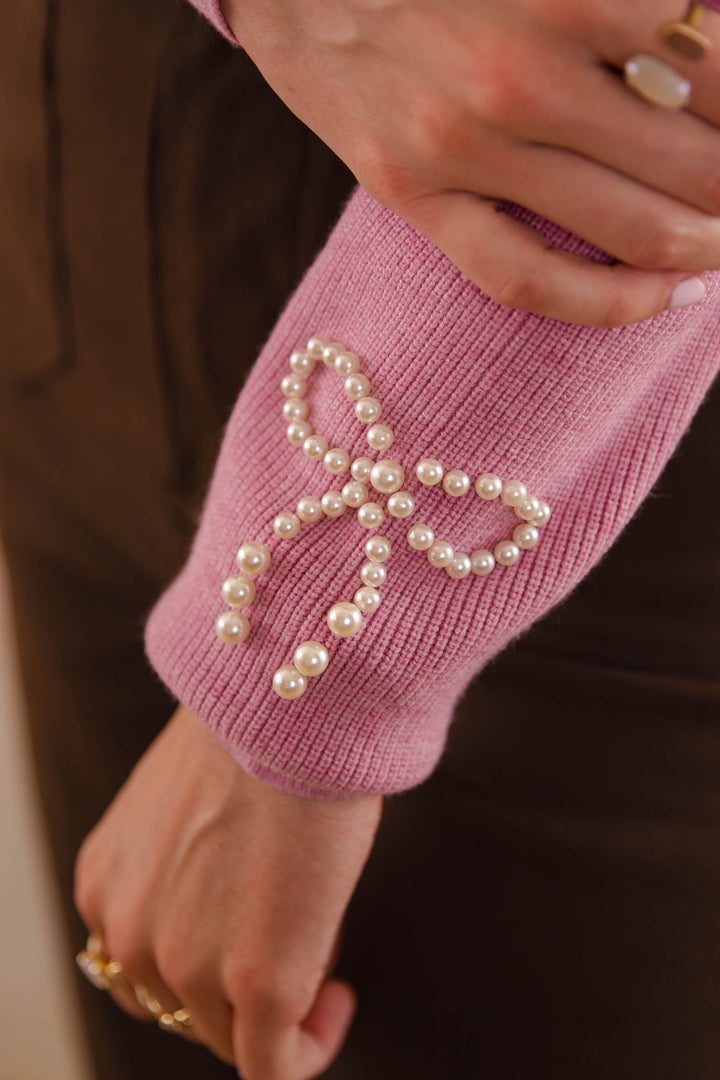 24SS ENFOLD IJAWIDE-ARM CARDIGAN ピンク IMG_7925_5d073964-5925-4119-