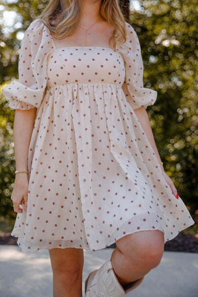 Women's Polka Dot Dress- Women's Babydoll Style Dress- Storia Polka Dot Dress