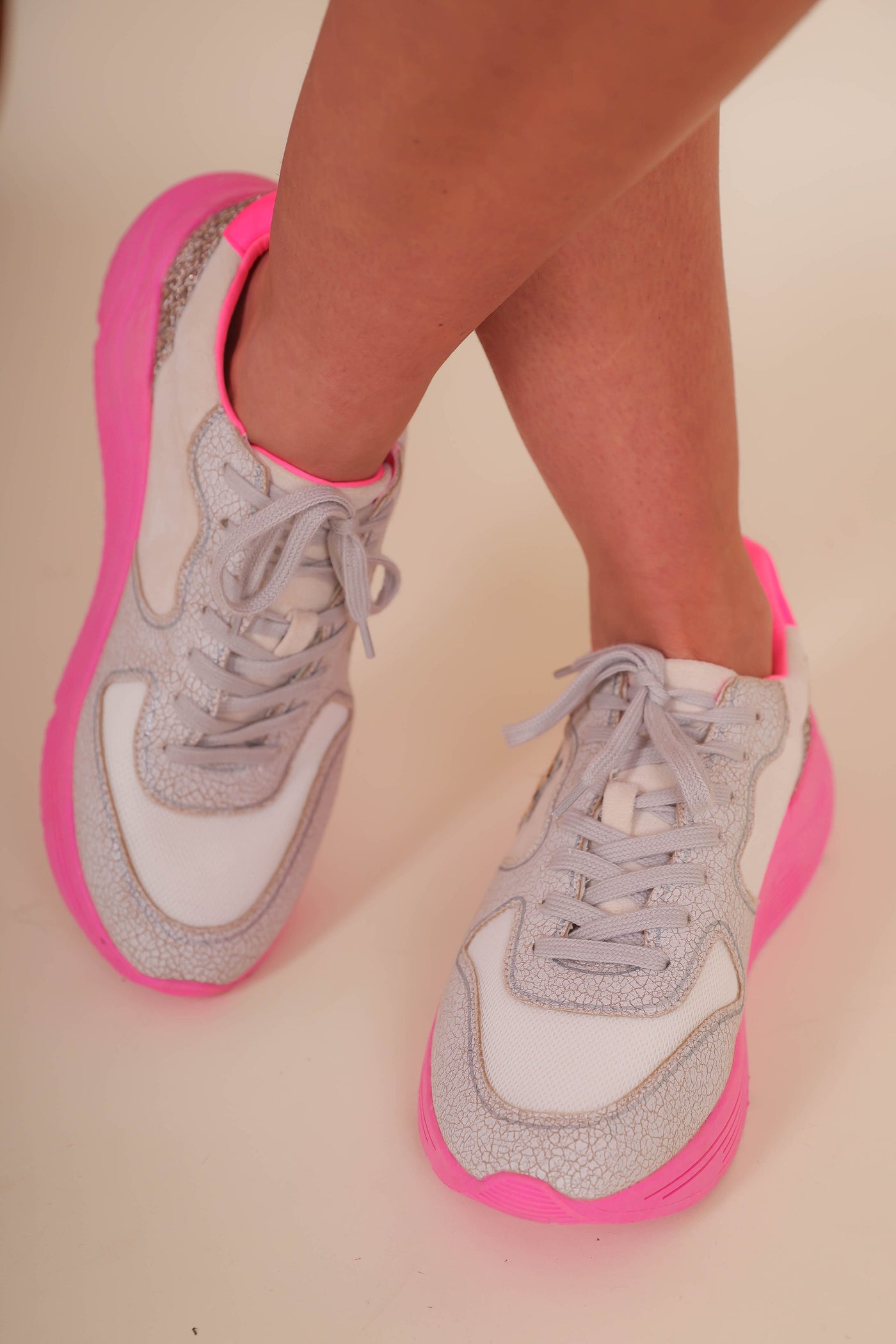 Pink Athletic Sneaker- GG Dupe Sneaker- Hot Pink Cute Sneaker