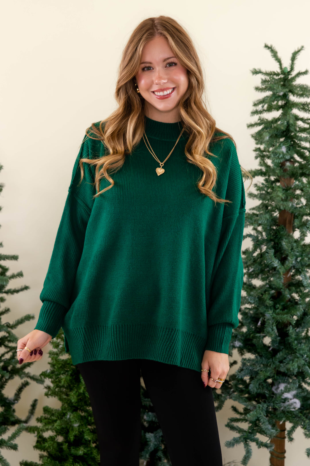 Women's Oversized Sweater- Hunter Green Sweater- Sweater For