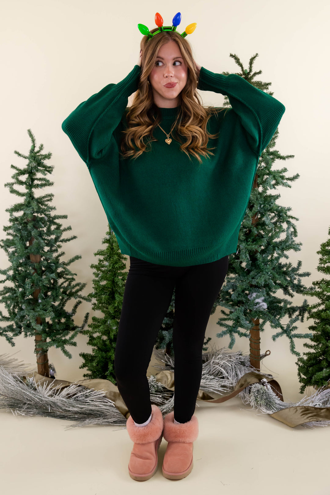 Women's Oversized Sweater- Hunter Green Sweater- Sweater For