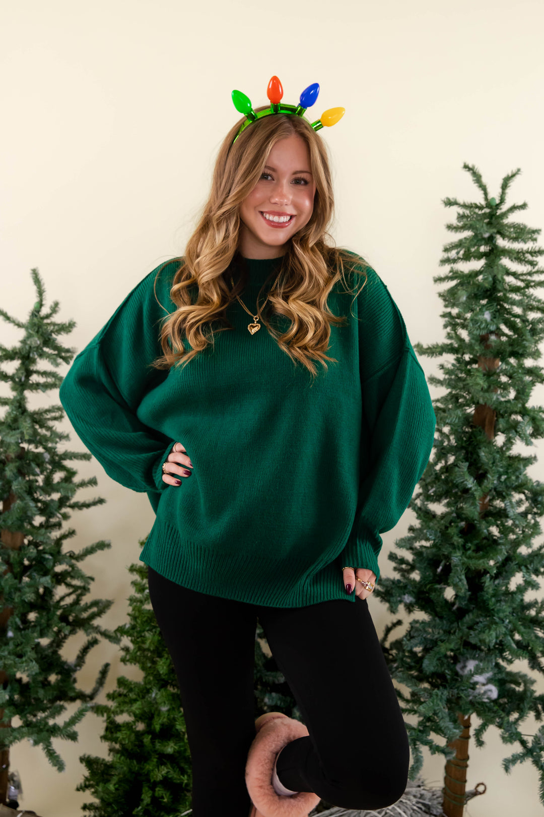 Women's Oversized Sweater- Hunter Green Sweater- Sweater For