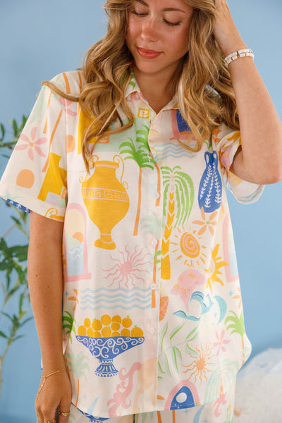 On My Radar Button Down Top
