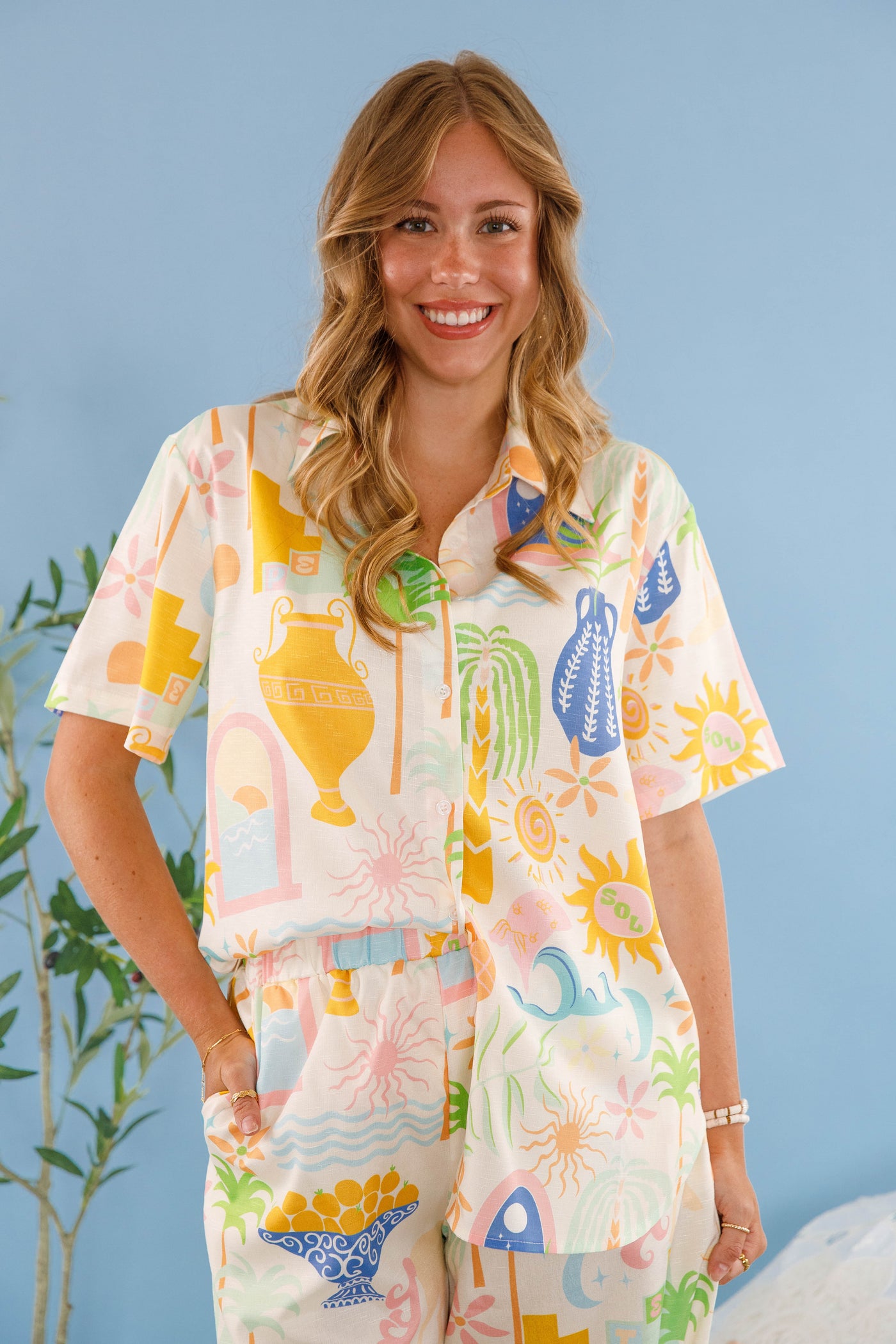 On My Radar Button Down Top
