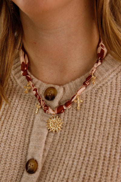 When in Rome Bandana Charm Necklace