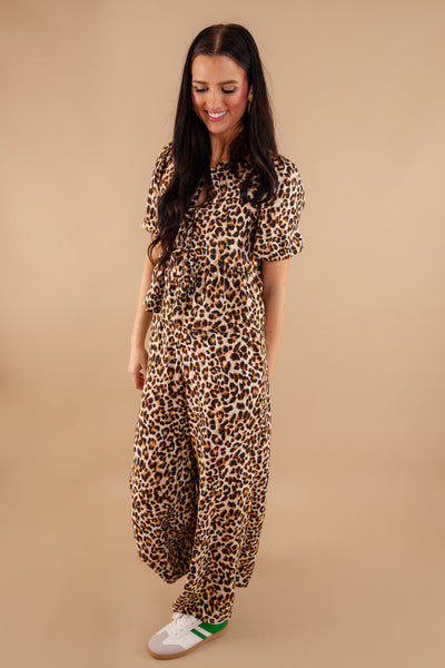 Leopard Flare Pants- Women's Leopard Matching Set- Women's Cheetah Matching Two-Piece Set