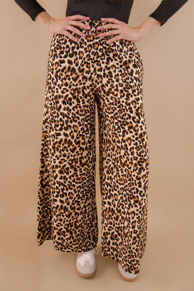 Leopard Flare Pants- Women's Leopard Matching Set- Women's Cheetah Matching Two-Piece Set