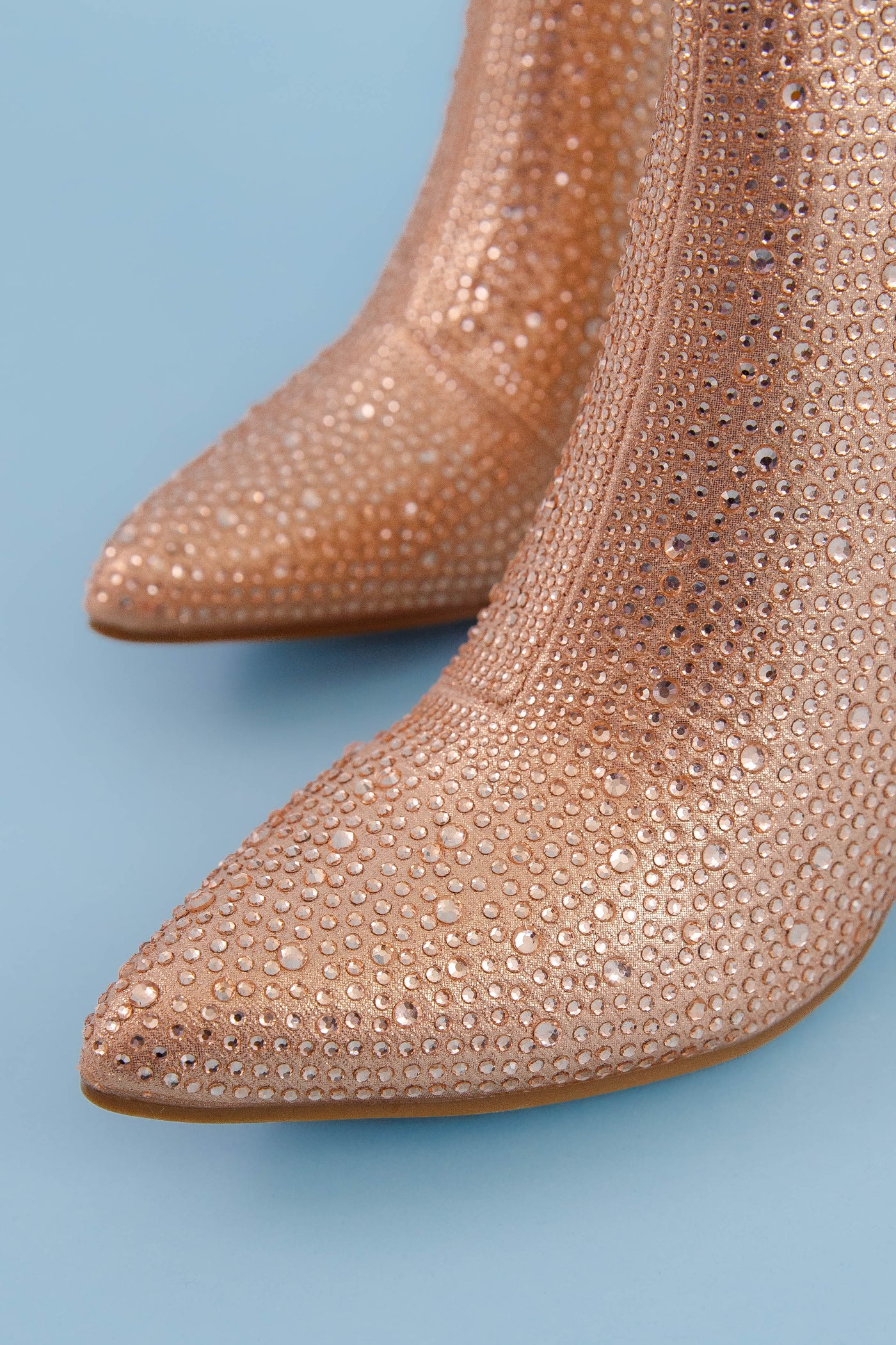 Rose Gold Rhinestone Boots- Rose Gold Rhinestone Booties- Rose Gold Concert Boots- Iceberg 12 Boots