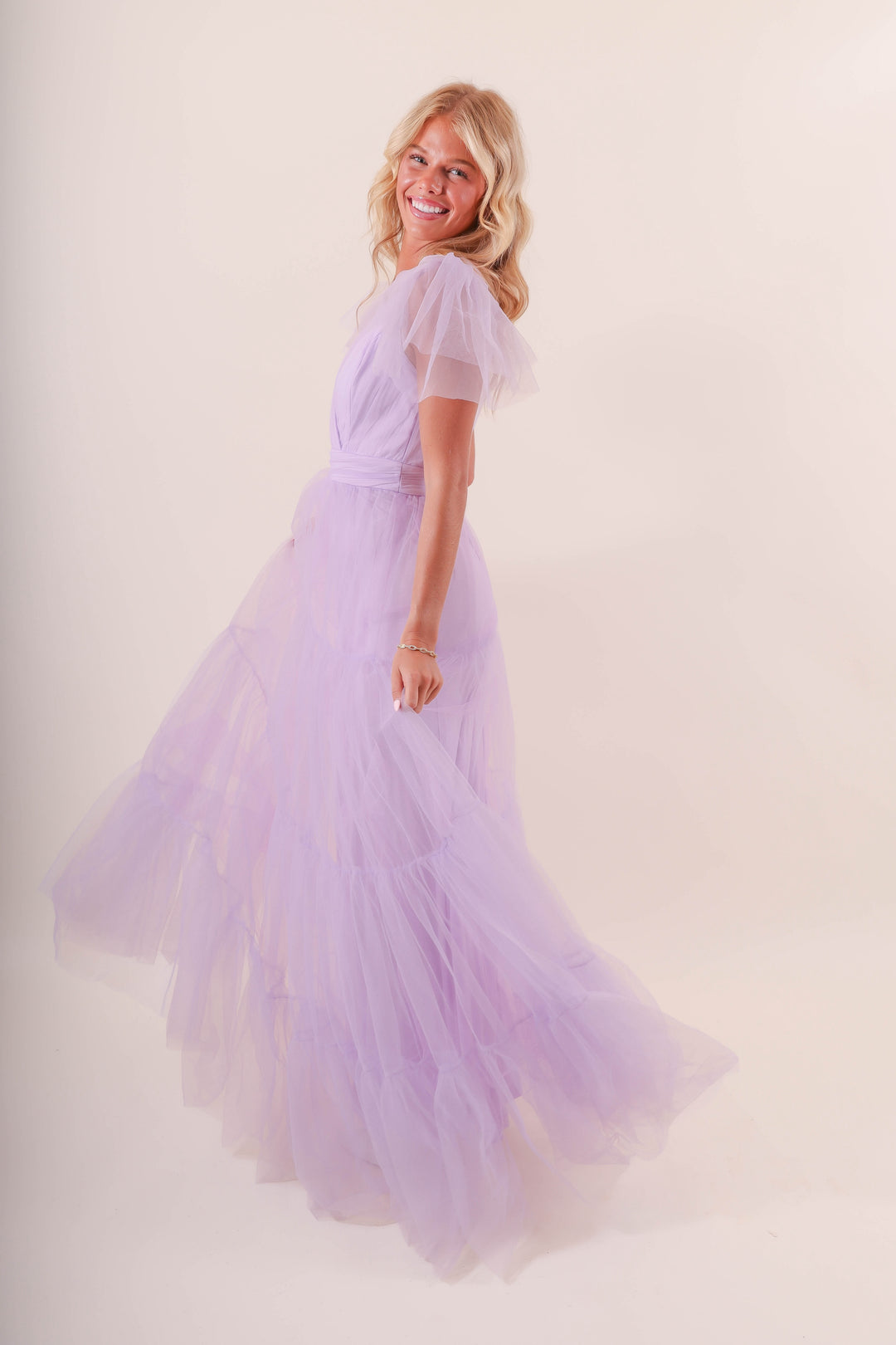 Women's Purple Tulle Gown- Women's Lilac Tulle Maxi Dress- Women's Special Occasion Tulle Dresses Small