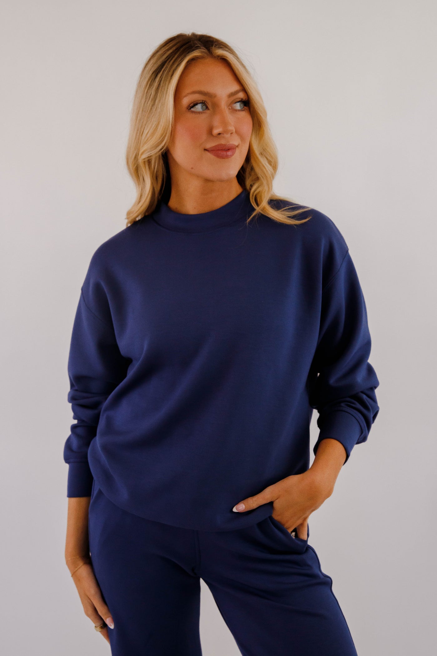 Lightweight Soft Pullover- Women's Scuba Fabric Loungewear- Rae Mode Set