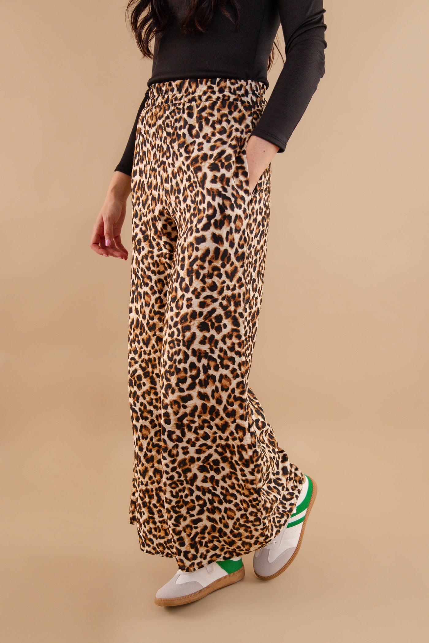 Leopard Flare Pants- Women's Leopard Matching Set- Women's Cheetah Matching Two-Piece Set