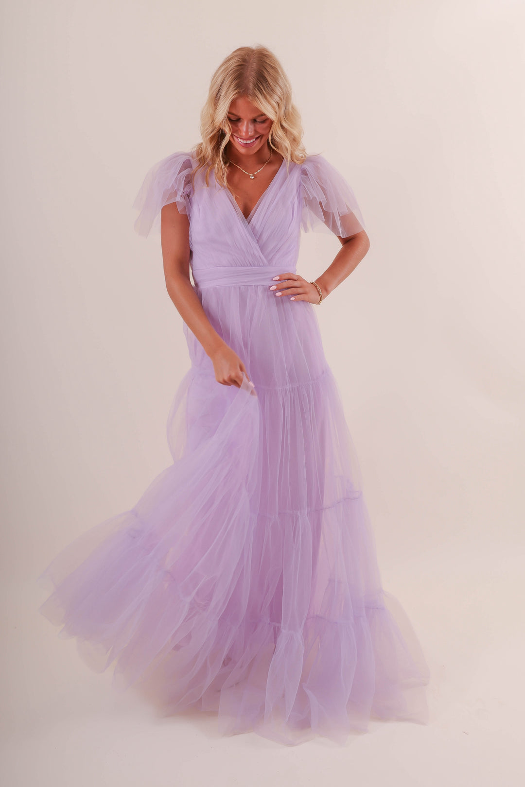 Women's Purple Tulle Gown- Women's Lilac Tulle Maxi Dress- Women's Special  Occasion Tulle Dresses – Juliana's Boutique