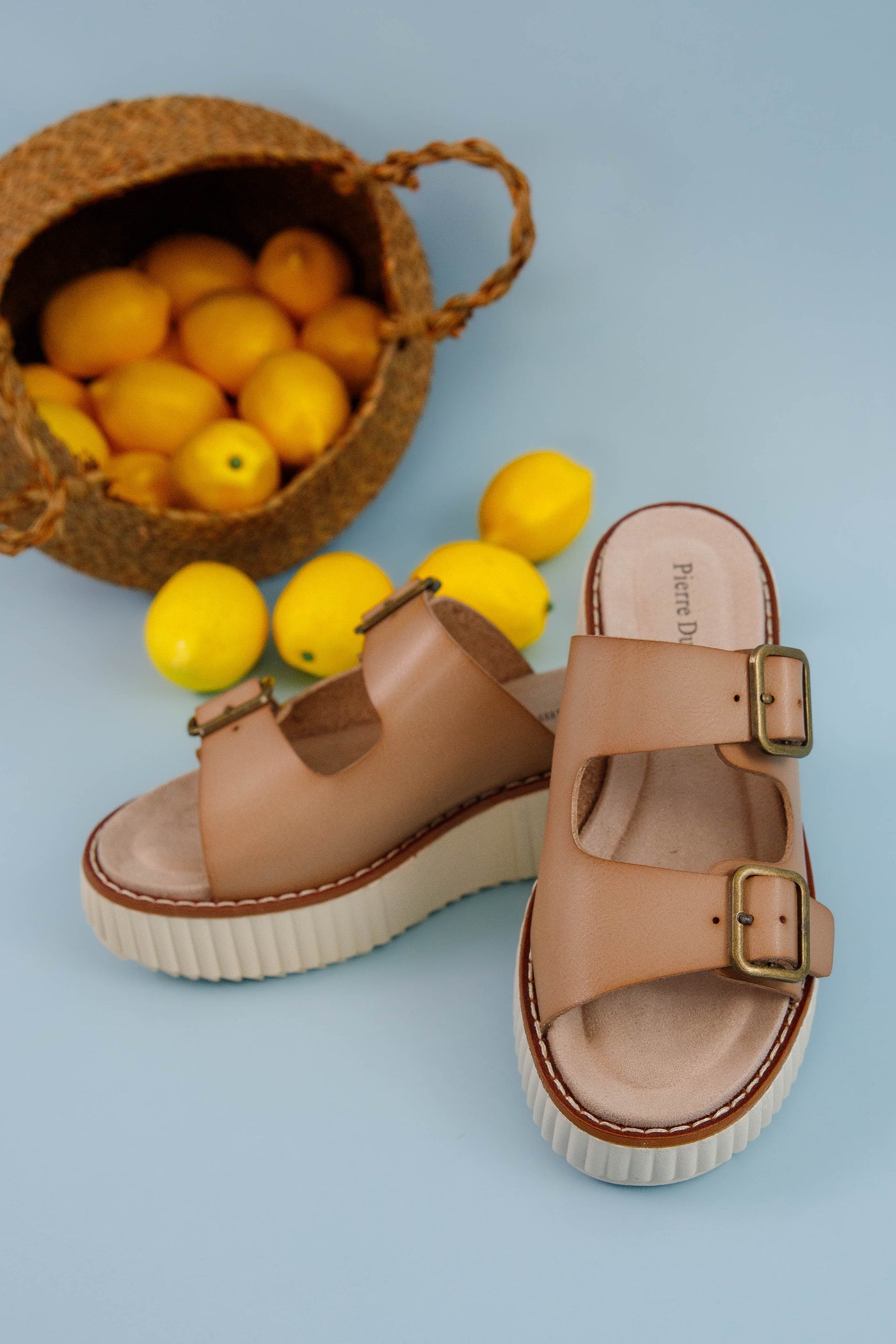 Platform Buckle Sandals- Women's Summer Shoes- Pierre Dumas Slides