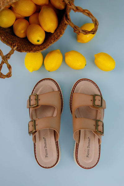 Platform Buckle Sandals- Women's Summer Shoes- Pierre Dumas Slides