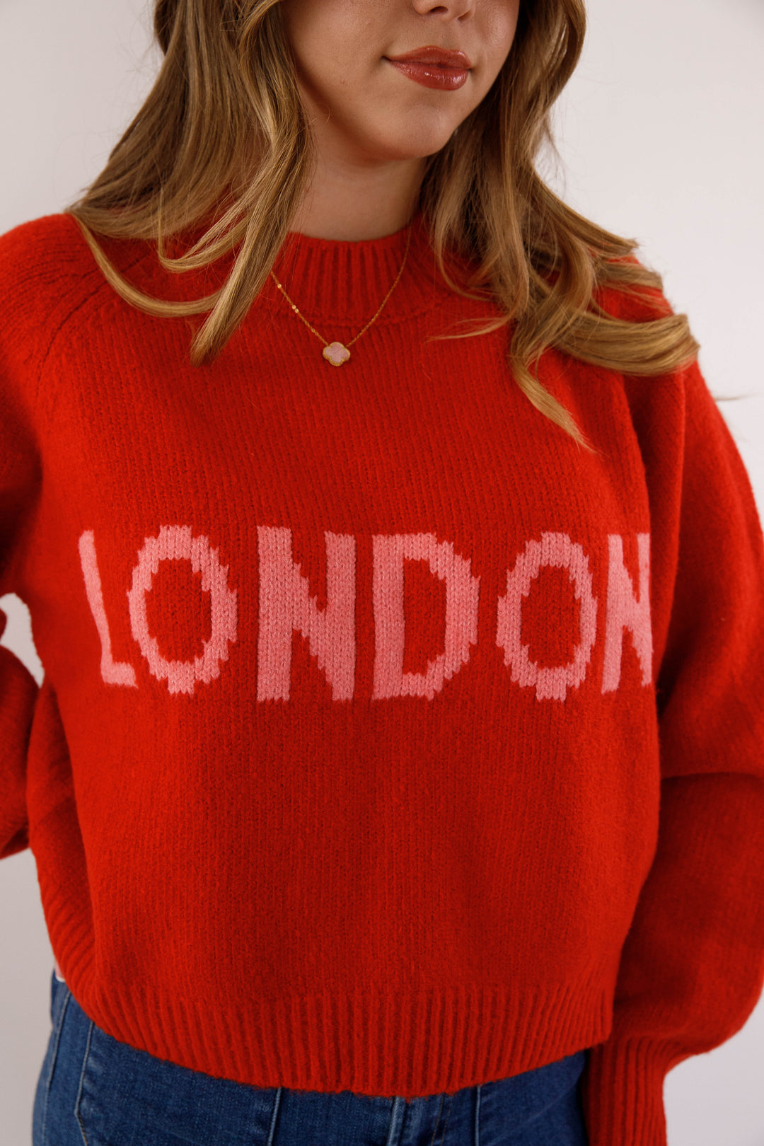 Women's Paris Sweater- Pink Paris Knit Sweater- Miou Muse Sweaters