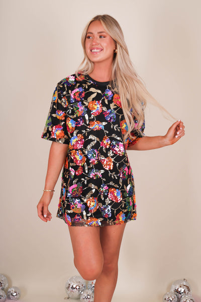 Women's Sequin T-Shirt Dress- Fun Sequin Dress For Women- Eras Tour Dresses