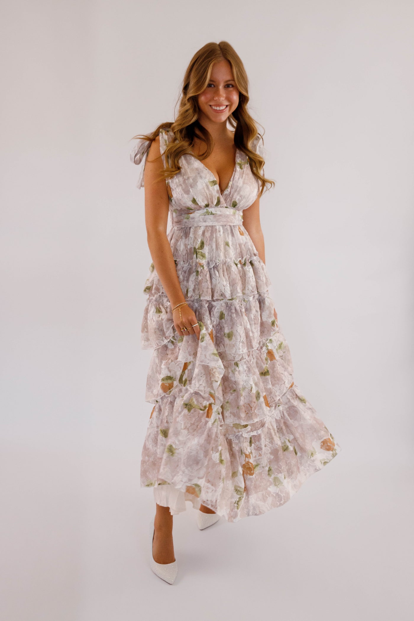 Tiered Formal Maxi Dress- Women's Fall Floral Maxi- Clothing Company Dresses Small Tiered Formal Maxi Dress- Women's Fall Floral Maxi- Clothing Company Dresses Small