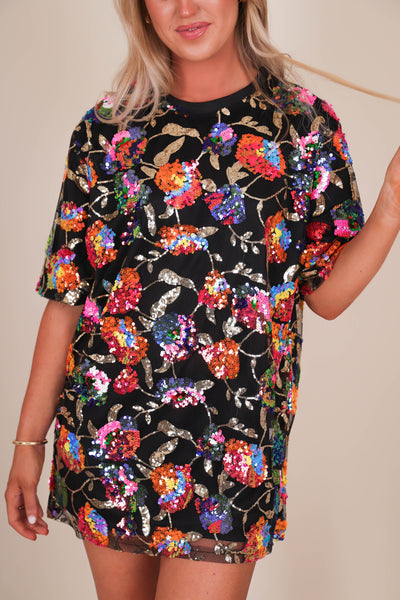 Women's Sequin T-Shirt Dress- Fun Sequin Dress For Women- Eras Tour Dresses