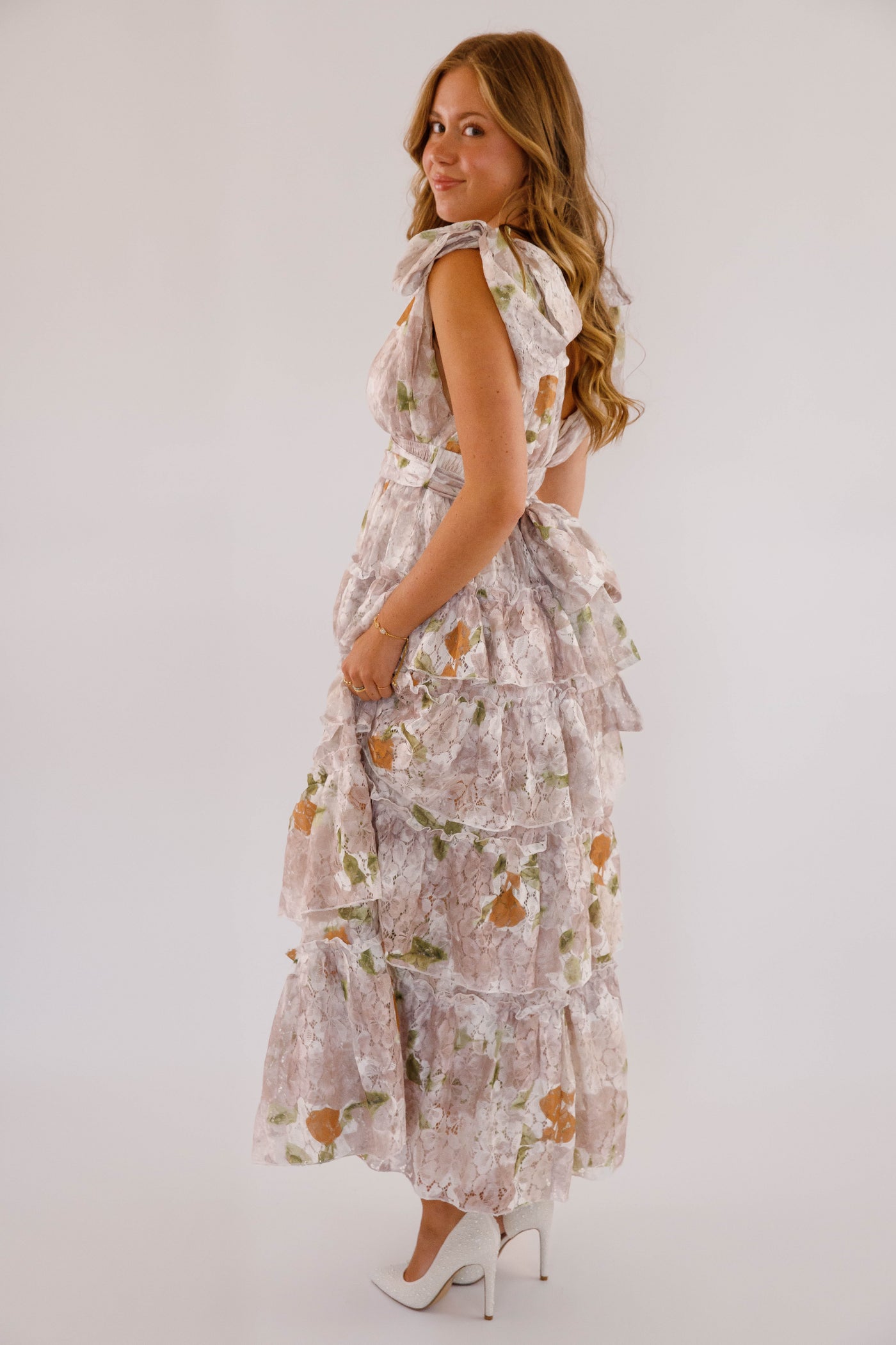 Tiered Formal Maxi Dress- Women's Fall Floral Maxi- Clothing Company Dresses Small Tiered Formal Maxi Dress- Women's Fall Floral Maxi- Clothing Company Dresses Small