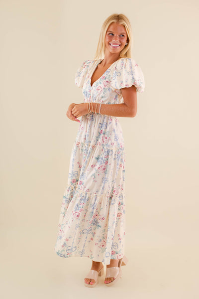 Coquette Style Maxi Dress- Women's Bow Dress- LoveShack Dress- Mable Dresses