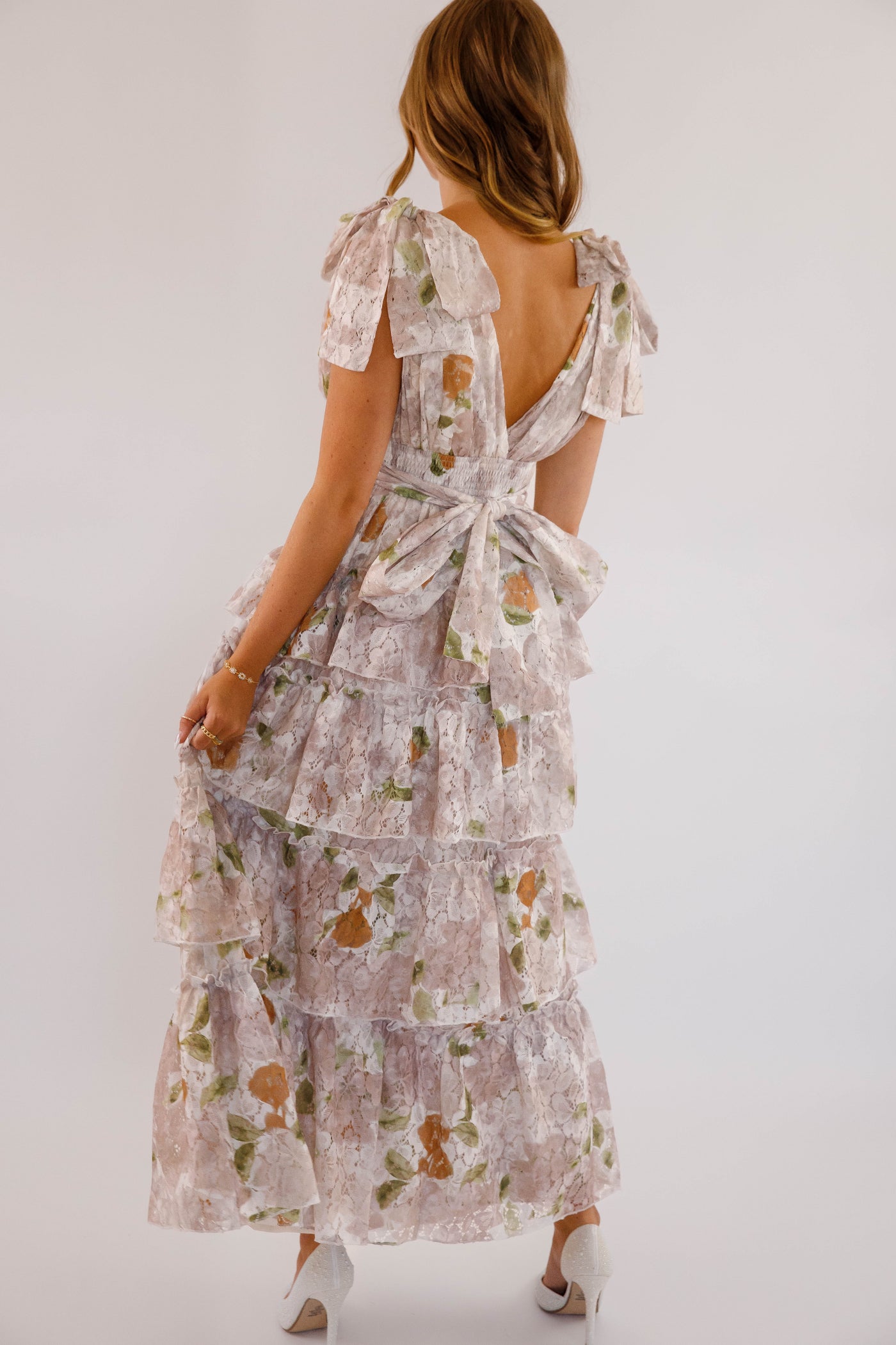 women's fall long dresses Tiered Formal Maxi Dress- Women's Fall Floral Maxi- Clothing Company Dresses – Juliana's Boutique