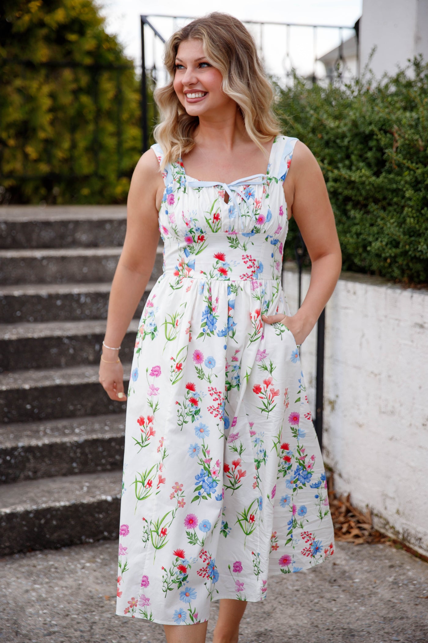 midi denim sleeveless dress Dark Blue Denim Sleeveless Starlight Midi Dress