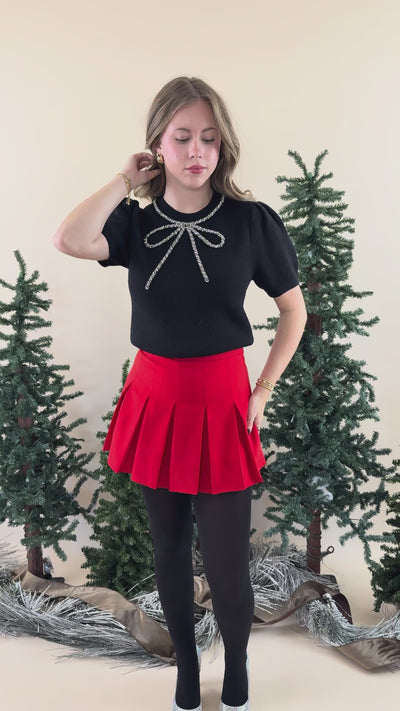 Doing My Own Thing Mini Skirt-Red