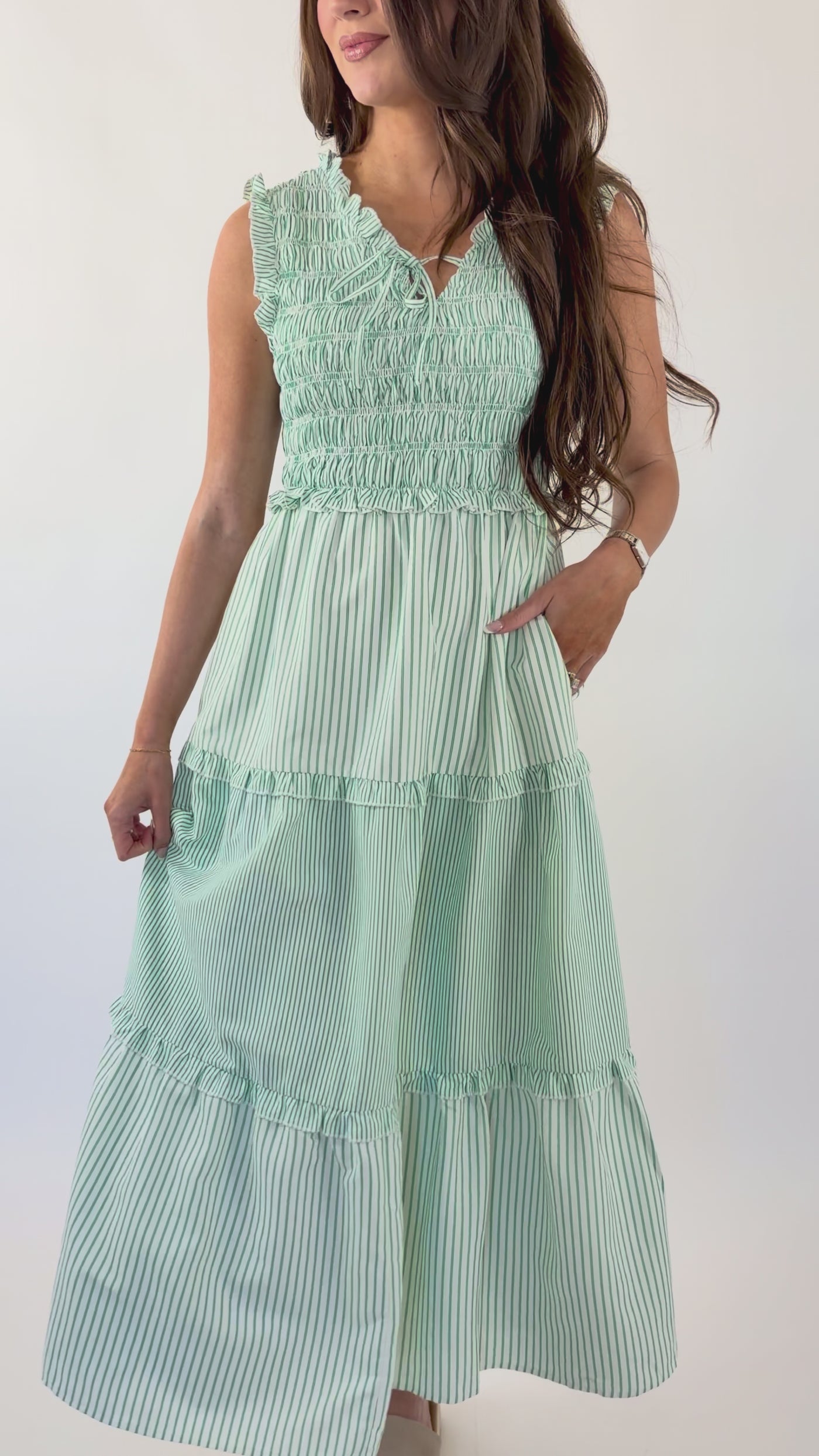 mint green striped dress Mint Green Striped Dress- Women's Classic Striped Maxi Dress- In February Green  Striped Dress – Juliana's Boutique