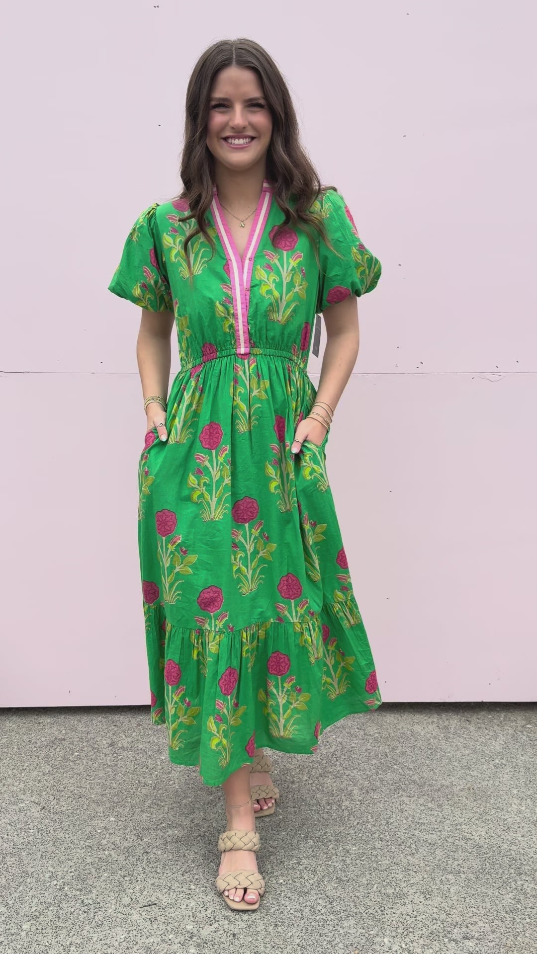 Bring Me Back To Life Midi Dress-Green
