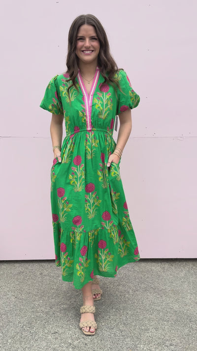 Bring Me Back To Life Midi Dress-Green
