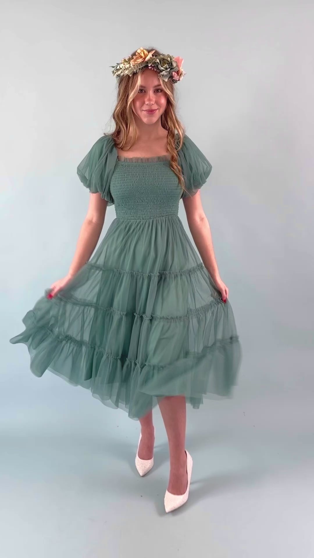 An Absolute Beauty Tulle Midi Dress-Teal