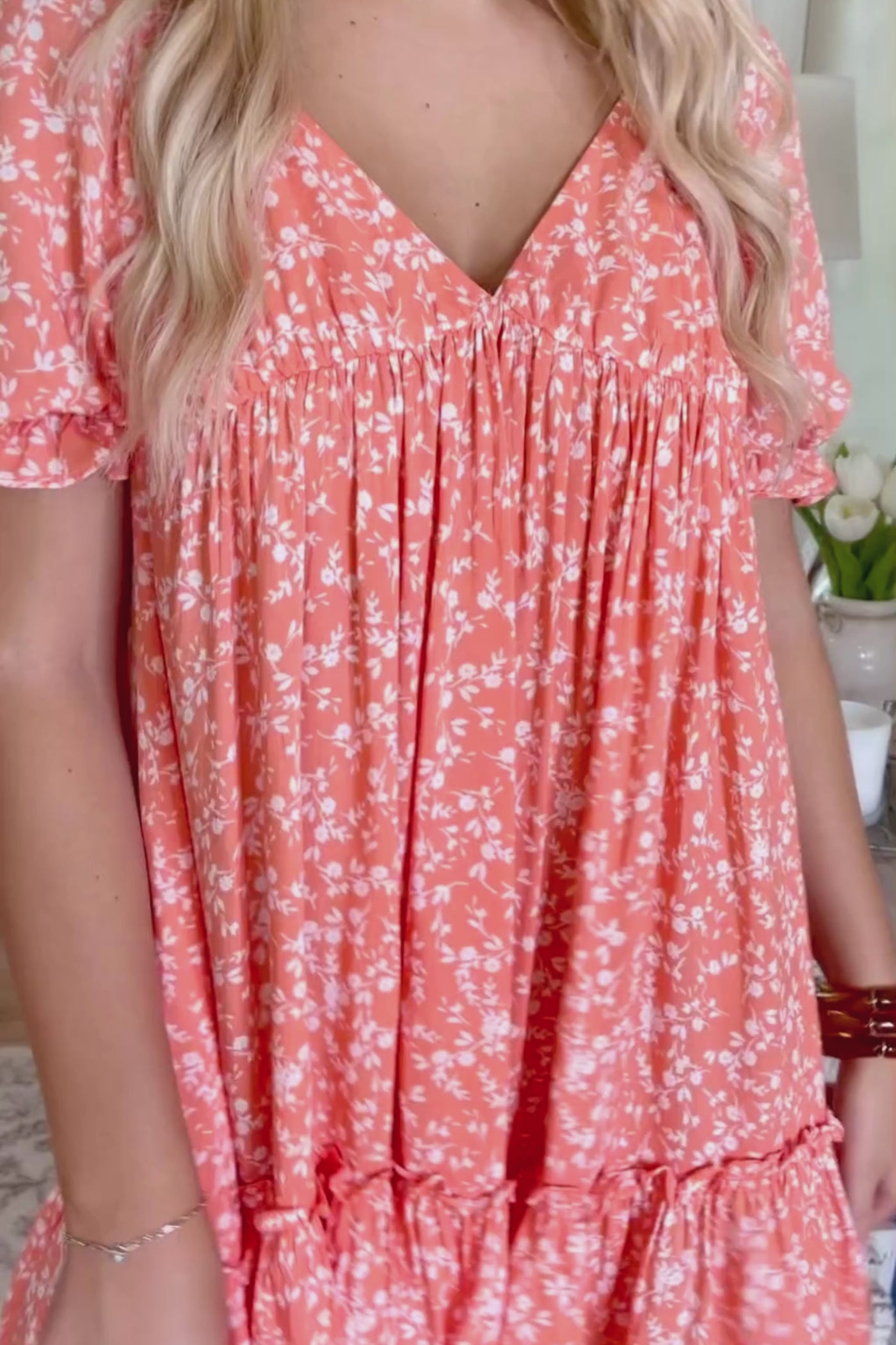 Seasons Come and Go Dress-Coral