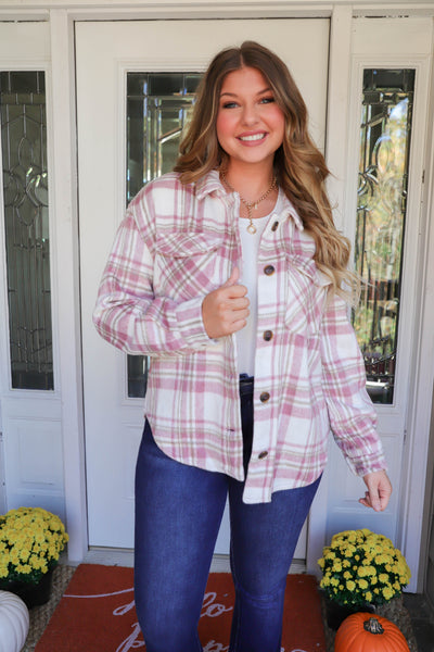 Pink Plaid Flannel- Women's Pink Flannel- Soft Women's Flannel