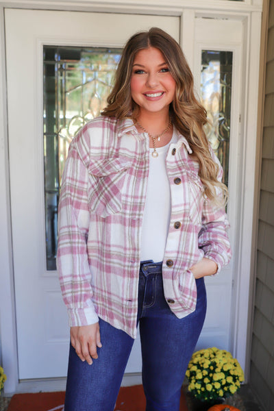 Pink Plaid Flannel- Women's Pink Flannel- Soft Women's Flannel