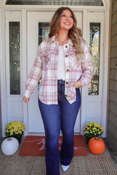 Pink Plaid Flannel- Women's Pink Flannel- Soft Women's Flannel