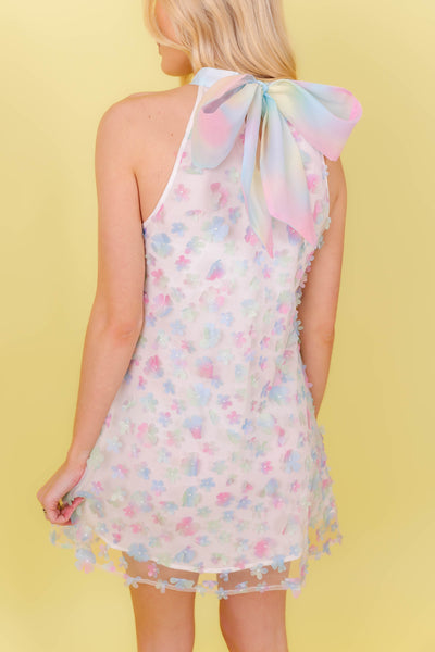 3D Flower Dress- Pastel Rainbow Dress- Pretty Pastel Dress