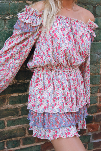 Romantic Floral Print Top- Off The Shoulder Floral Top- Matching Floral Set- $40