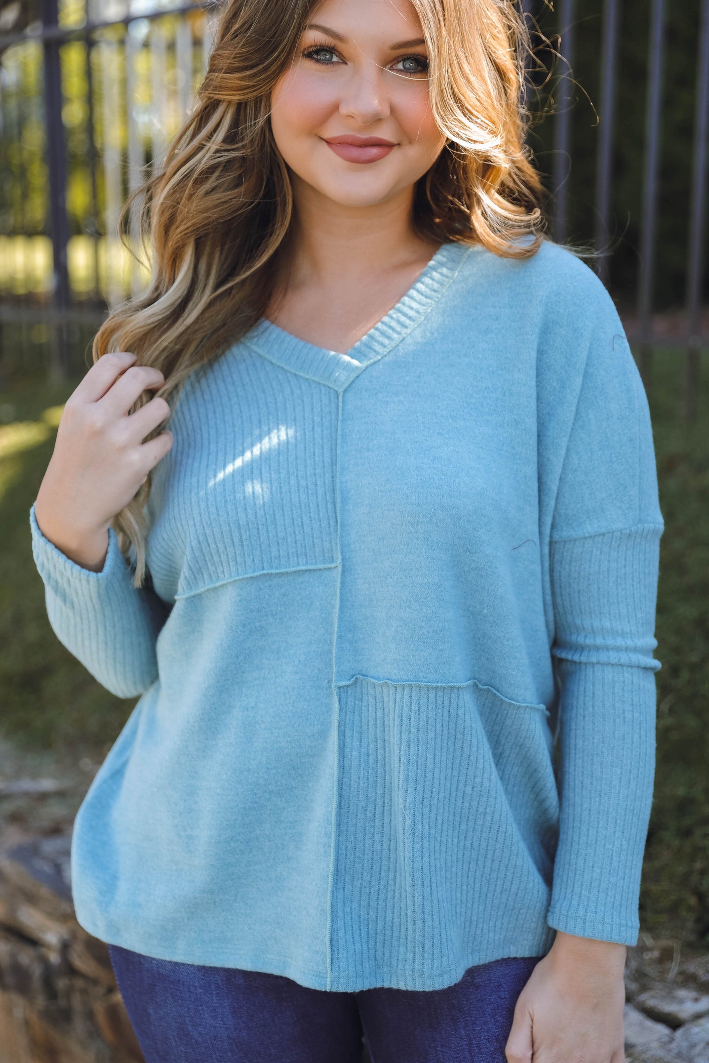 Soft Oversized Ribbed Top- Women's Cute Fall Tops- Cozy Fall Tops