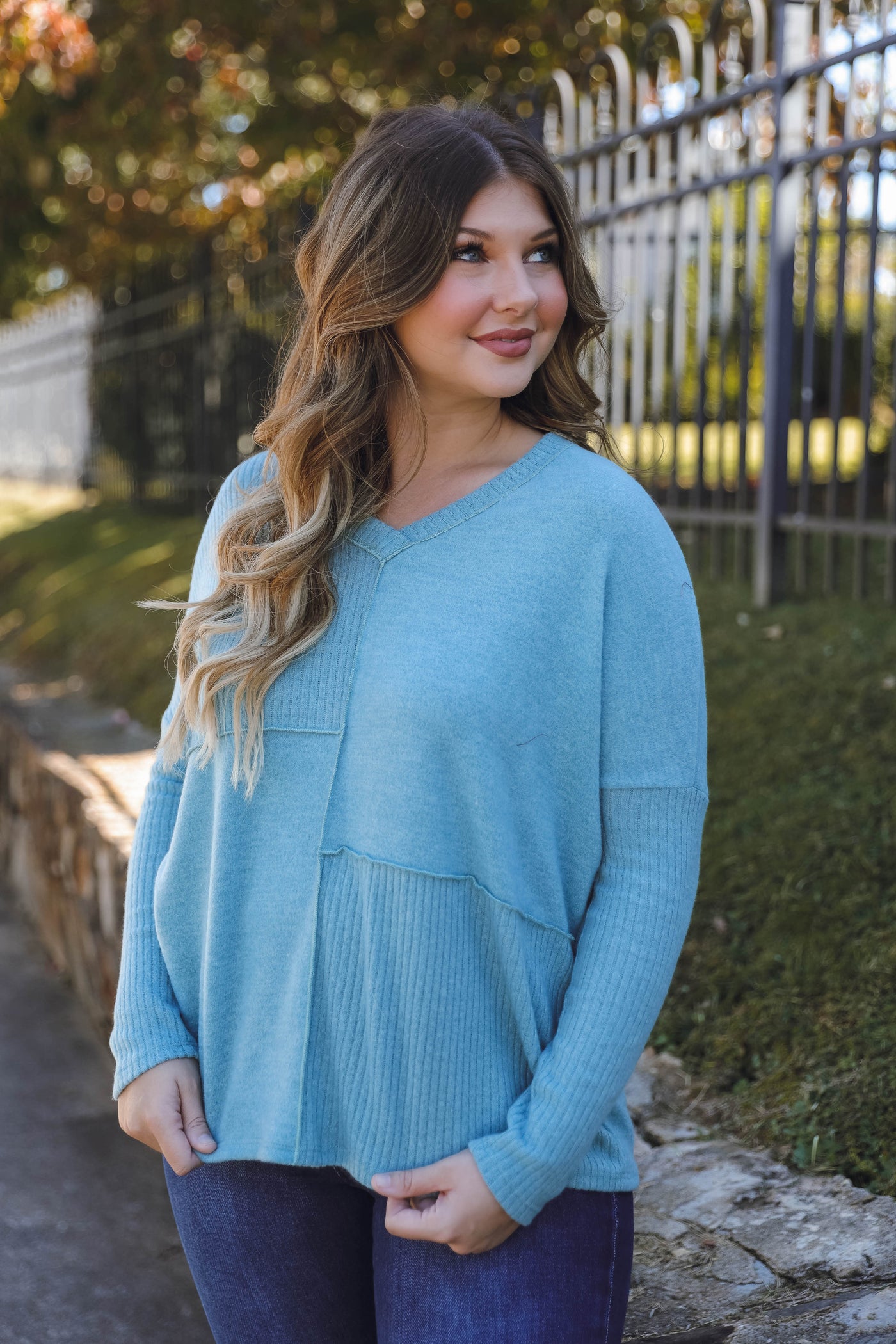 Soft Oversized Ribbed Top- Women's Cute Fall Tops- Cozy Fall Tops