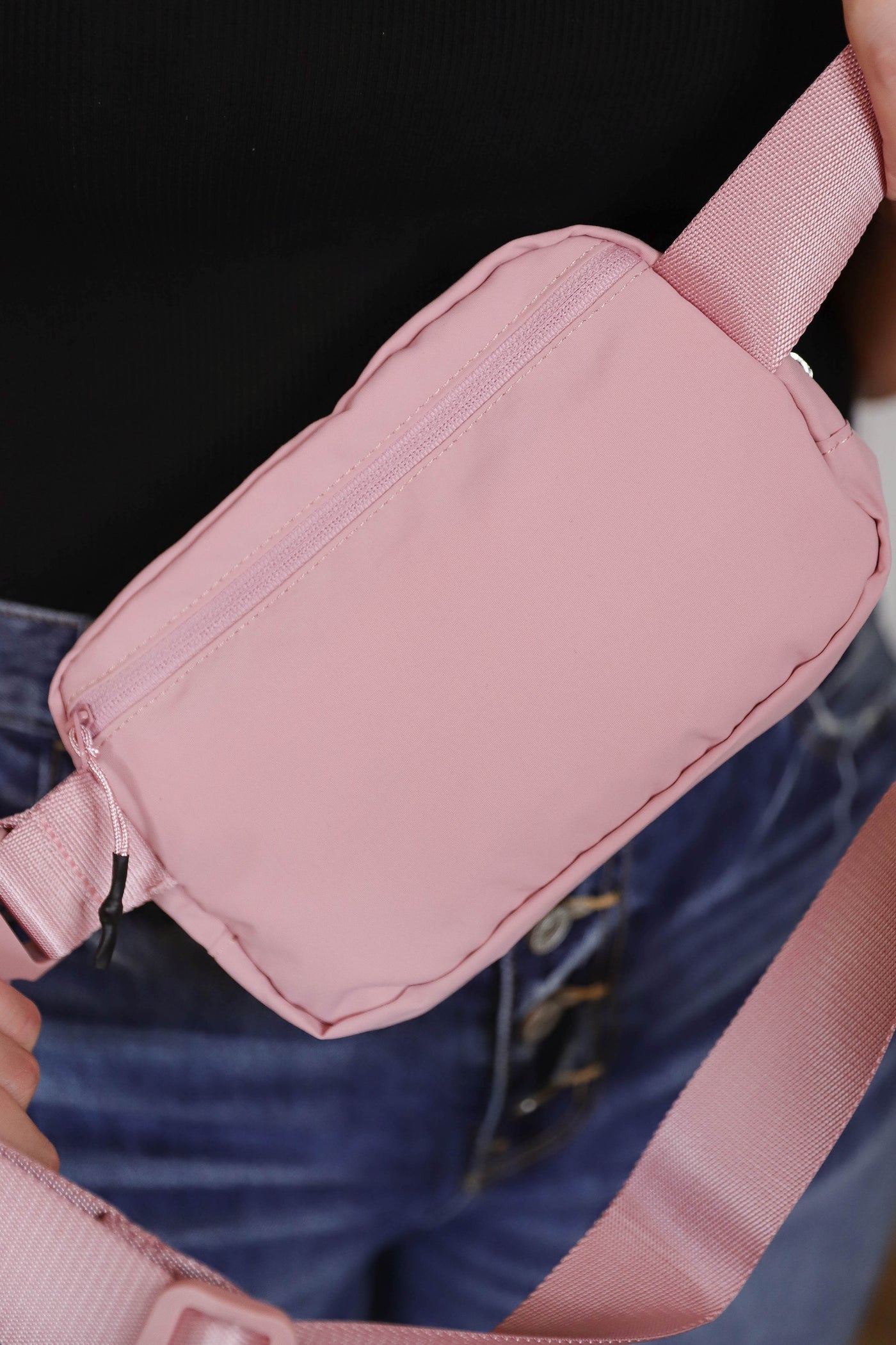 Pink Belt Bag- Women's Pink Nylon Fanny Pack- Belt Bag Dupe