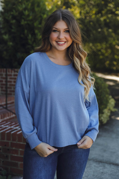 Soft Ribbed Top- Women's Basic Fall Tops