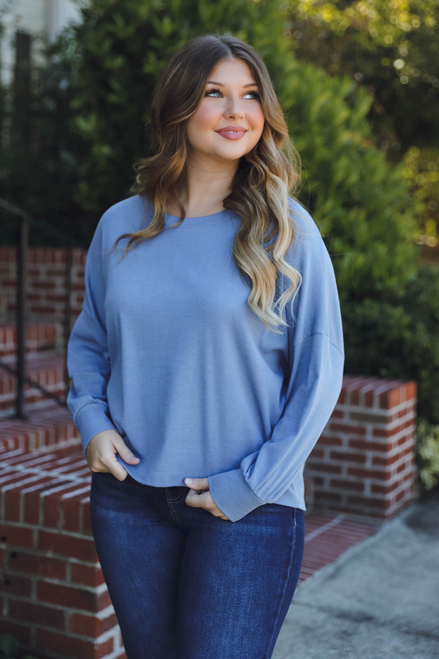 Soft Ribbed Top- Women's Basic Fall Tops