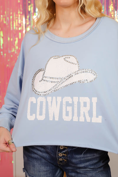 Cowgirl Pullover- Women's Rhinestone Cowgirl Pullover